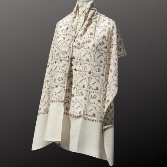 Heritage Embroideri Shawl – Ivory