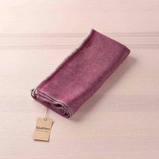 Wrap – Burgundy Grey Herringbone