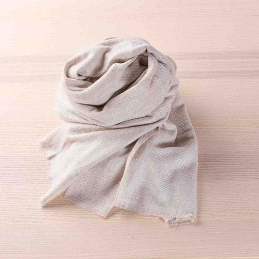 Wrap – Ivory Light Herringbone