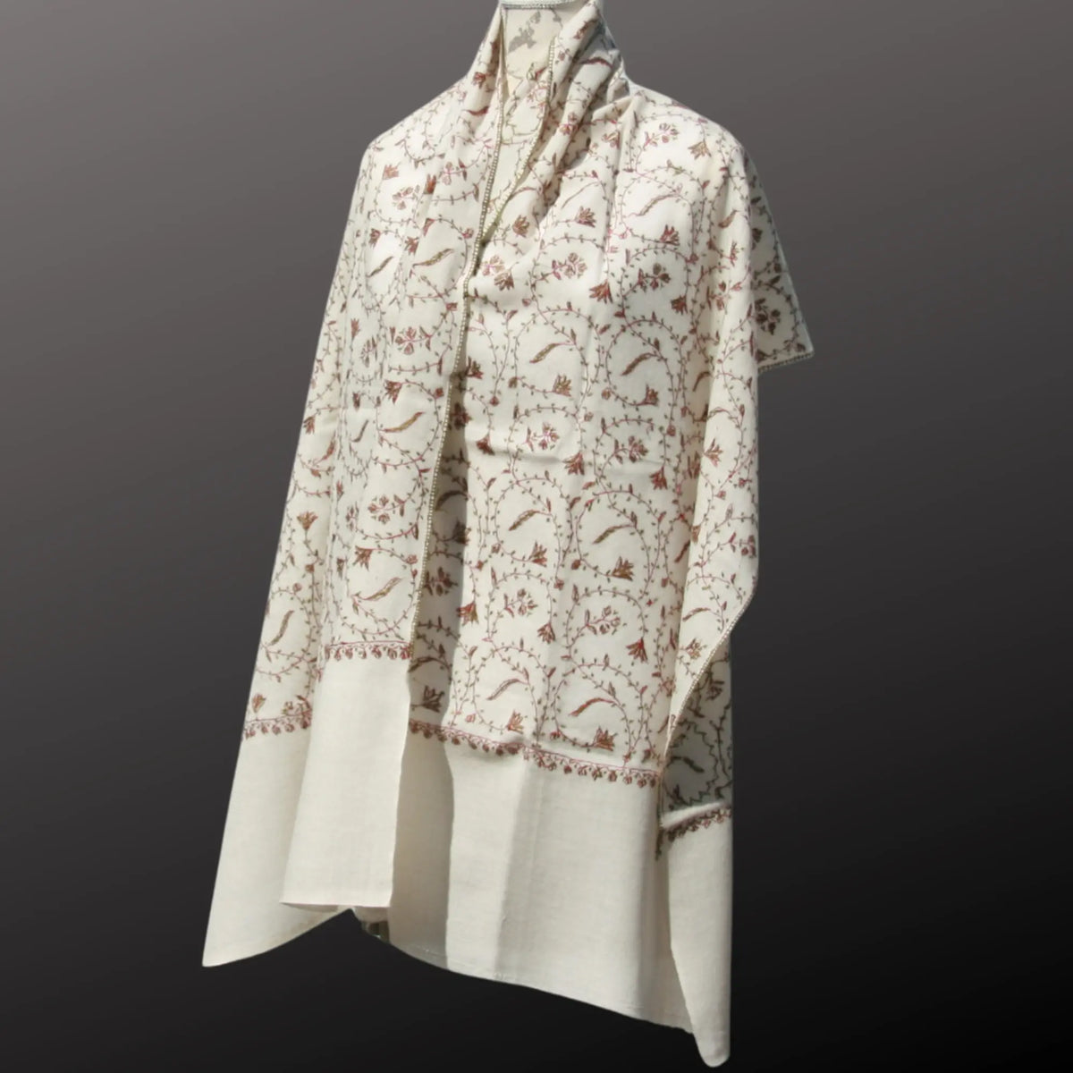 Heritage Embroideri Shawl – Ivory