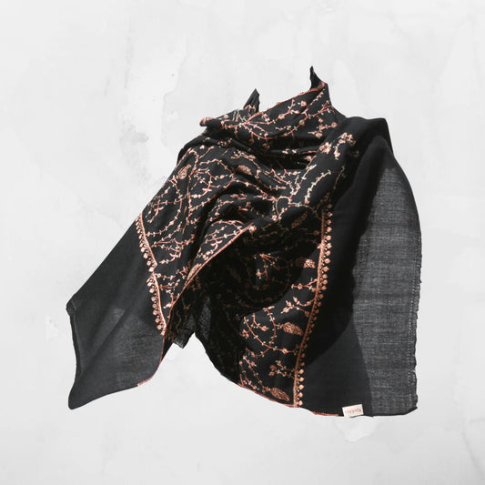 Heritage Embroideri Shawl – Black
