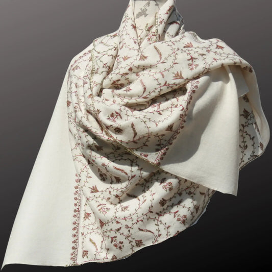 Heritage Embroideri Shawl – Ivory