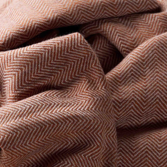 Throw – Rust Beige Herringbone