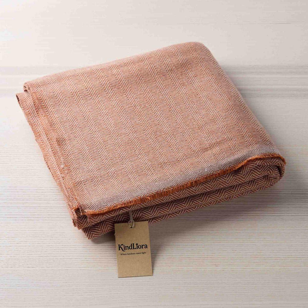 Throw – Rust Beige Herringbone