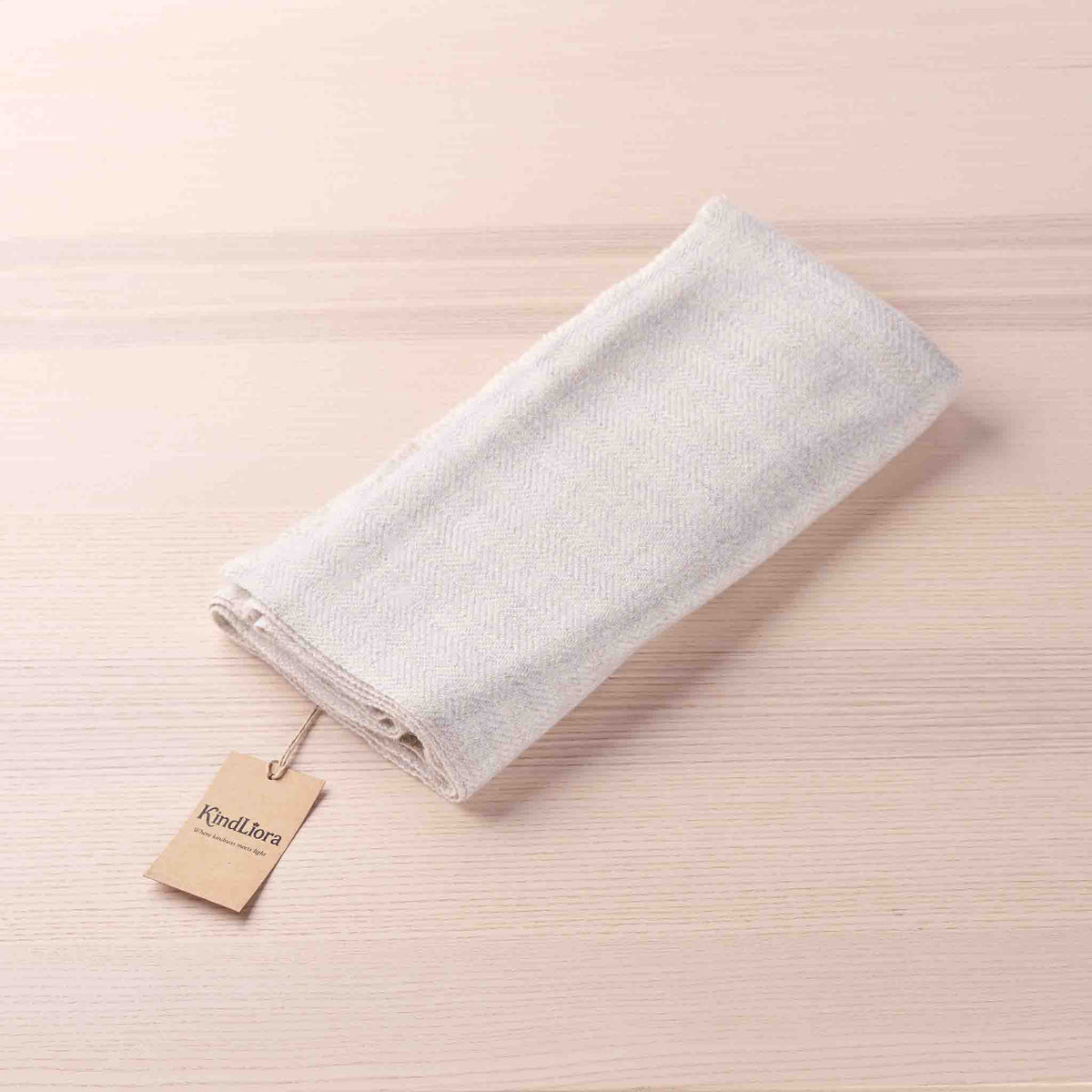 Wrap – Ivory Light Herringbone