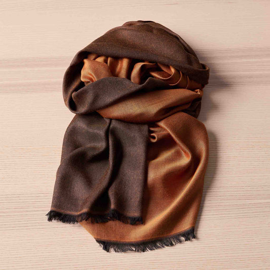 Reversible Silk Wrap – Amber/Black