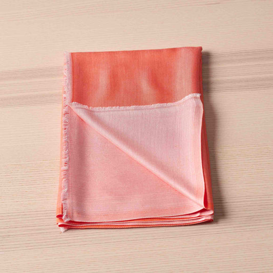 Reversible Silk Wrap – Coral/Sand