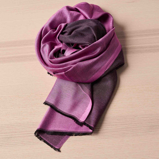 Reversible Silk Wrap – Dusty Rose/Plum