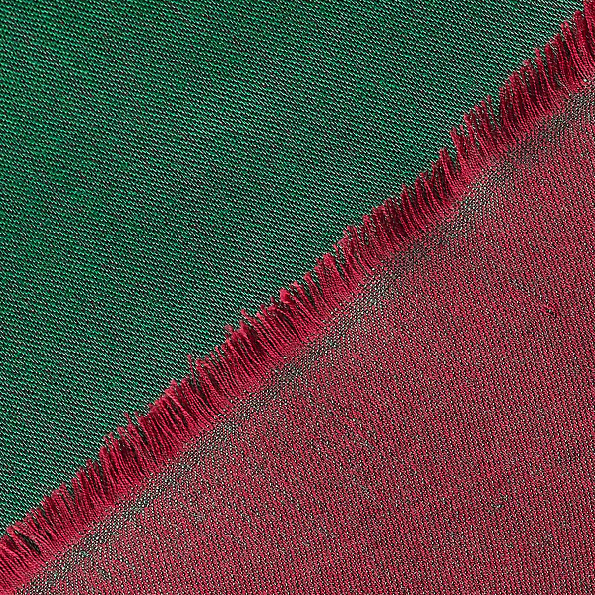 Reversible Silk Wrap – Emerald/Rose Red