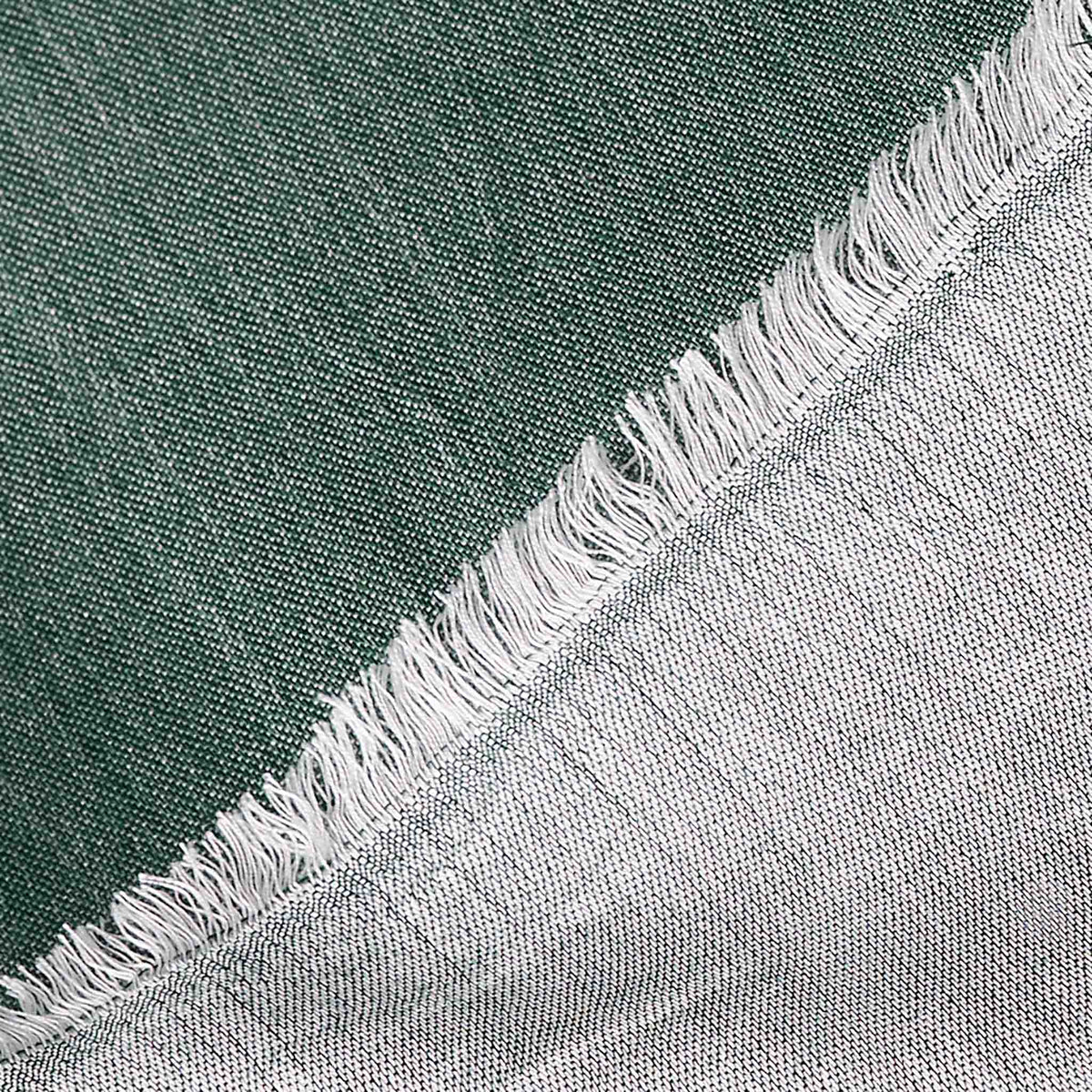 Reversible Silk Wrap – Forest Green/Ivory