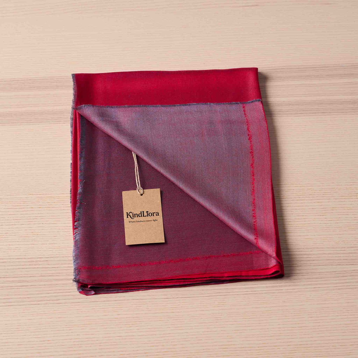 Reversible Silk Wrap – Ruby/Lilac Grey