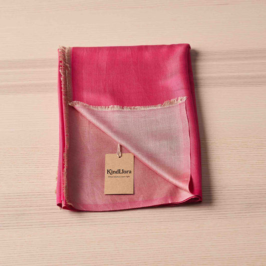 Reversible Silk Wrap – Raspberry/Sand