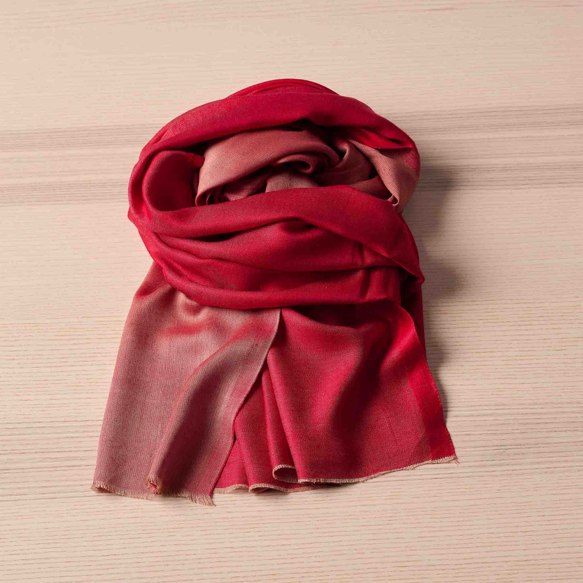 Reversible Silk Wrap – Raspberry/Terracotta