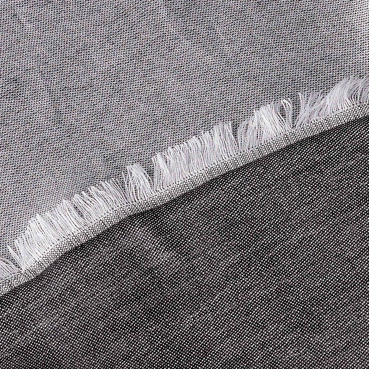 Reversible Silk Wrap – Silver Grey/Charcoal