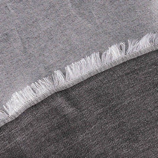 Reversible Silk Wrap – Silver Grey/Charcoal