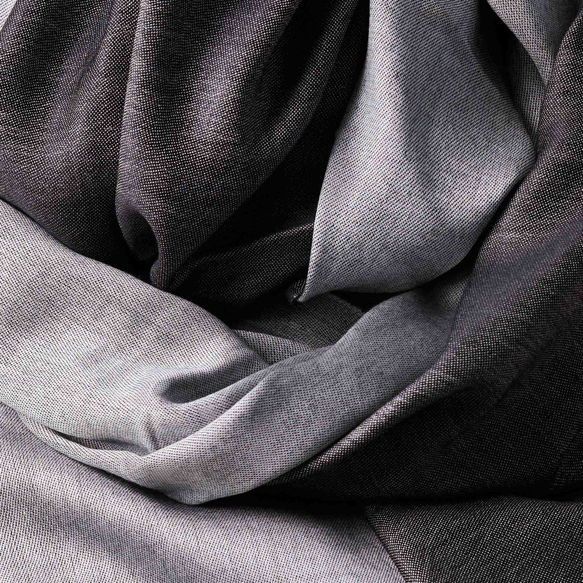 Reversible Silk Wrap – Silver Grey/Charcoal