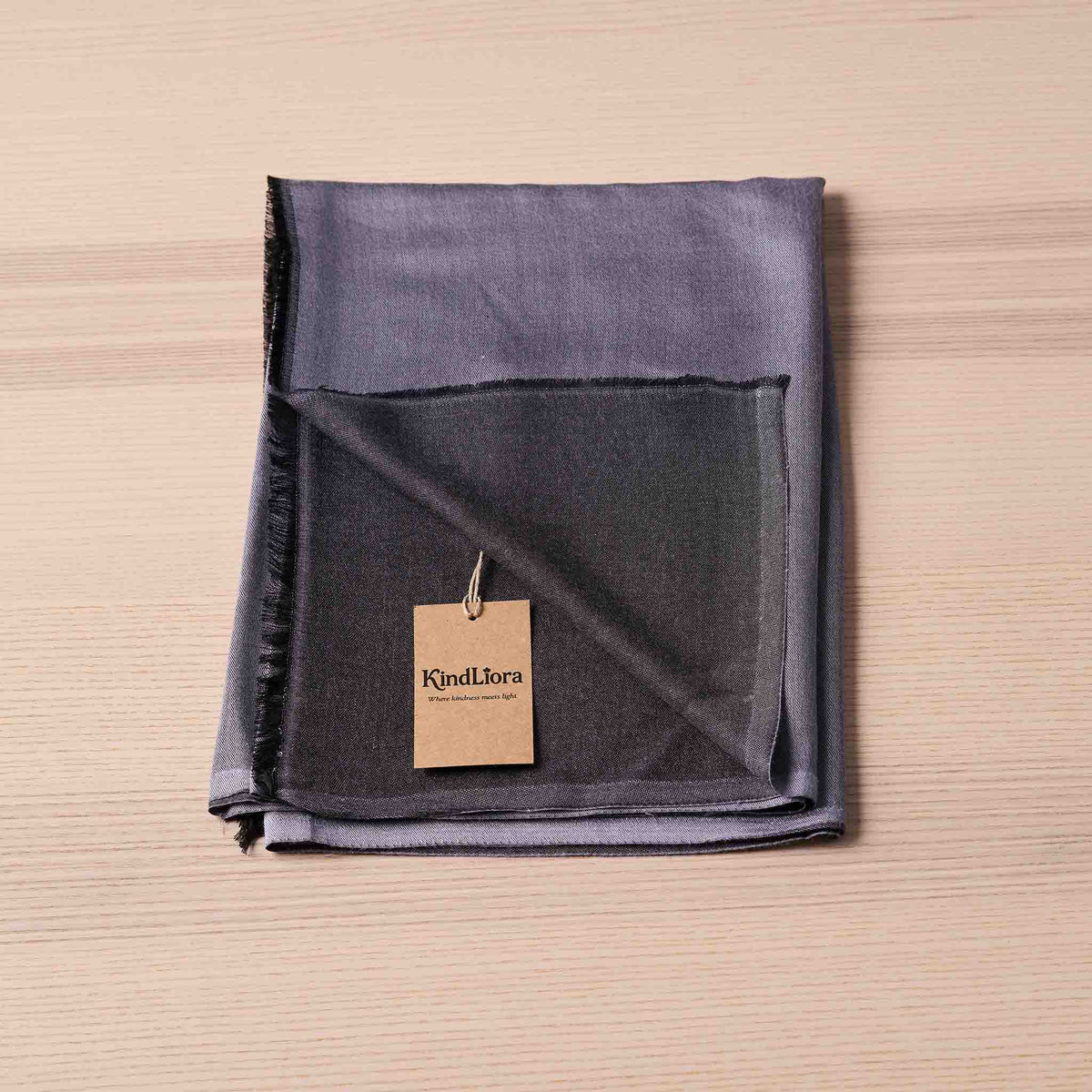 Reversible Silk Wrap – Smokey Grey/Charcoal