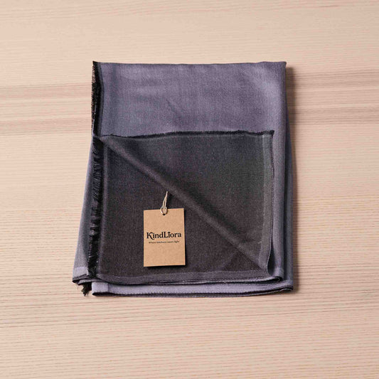 Reversible Silk Wrap – Smokey Grey/Charcoal