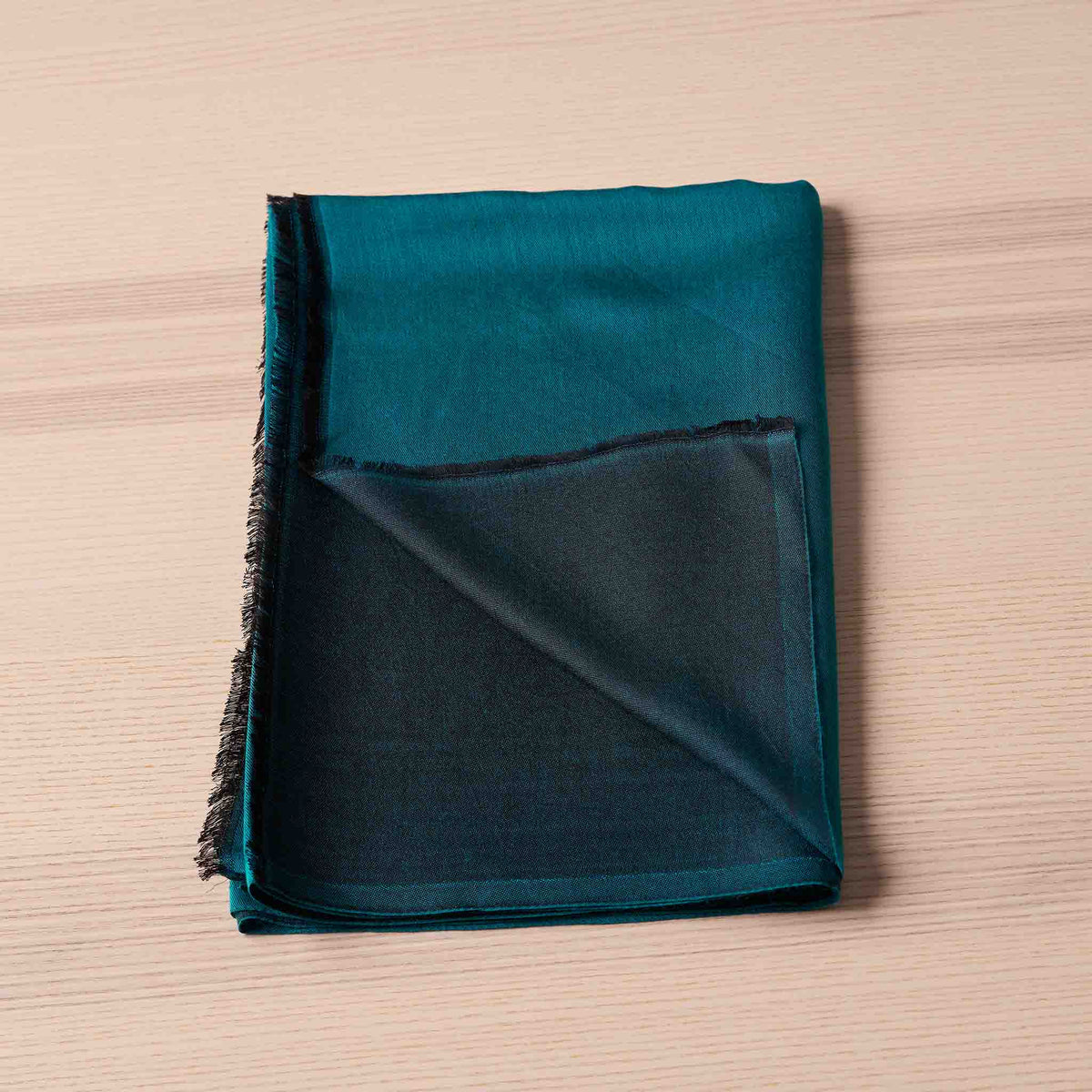 Reversible Silk Wrap – Turquoise/Charcoal