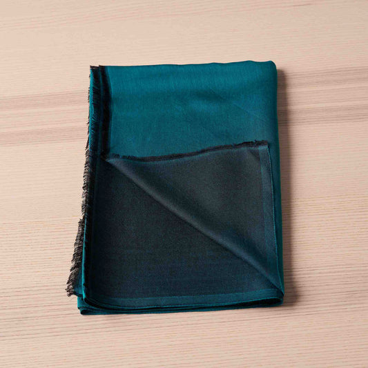 Reversible Silk Wrap – Turquoise/Charcoal