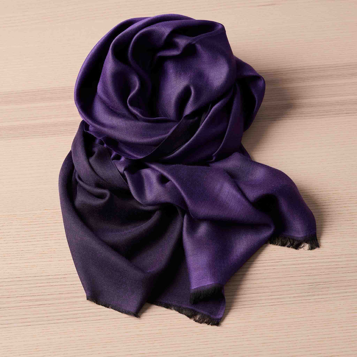 Reversible Silk Wrap – Violet/Aubergine